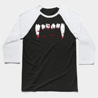 Bite Me! Bloody Vampire Fangs Baseball T-Shirt